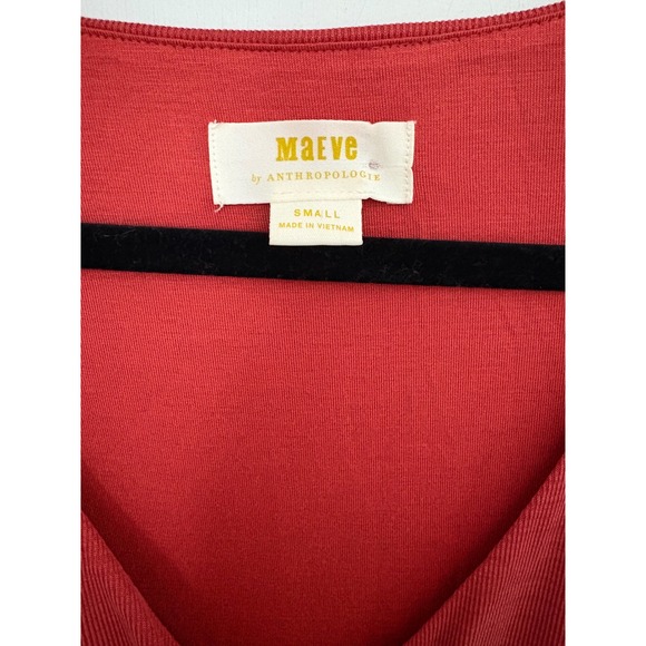 Maeve Nora Textured Sleeveless Dress in Rust Anthropologie V Neck Wrap Midi Sz S - Picture 4 of 10